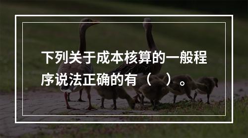 下列关于成本核算的一般程序说法正确的有（　）。