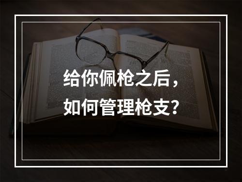 给你佩枪之后，如何管理枪支？