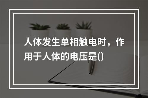 人体发生单相触电时，作用于人体的电压是()