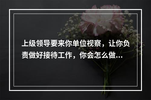 上级领导要来你单位视察，让你负责做好接待工作，你会怎么做？