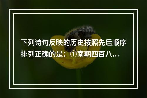 下列诗句反映的历史按照先后顺序排列正确的是：①南朝四百八十寺