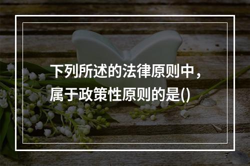 下列所述的法律原则中，属于政策性原则的是()