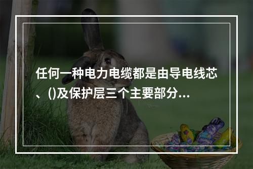 任何一种电力电缆都是由导电线芯、()及保护层三个主要部分组成