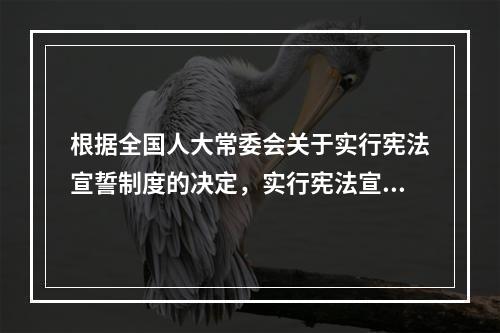 根据全国人大常委会关于实行宪法宣誓制度的决定，实行宪法宣誓的