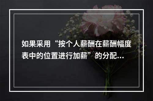 如果采用“按个人薪酬在薪酬幅度表中的位置进行加薪”的分配方法