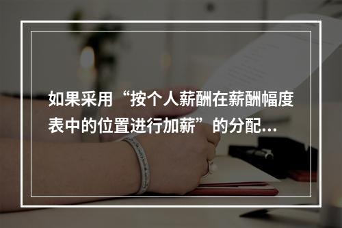 如果采用“按个人薪酬在薪酬幅度表中的位置进行加薪”的分配方法