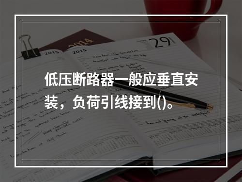 低压断路器一般应垂直安装，负荷引线接到()。