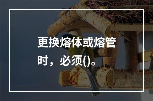 更换熔体或熔管时，必须()。