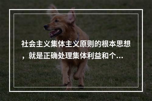 社会主义集体主义原则的根本思想，就是正确处理集体利益和个人利