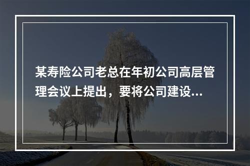 某寿险公司老总在年初公司高层管理会议上提出，要将公司建设成一