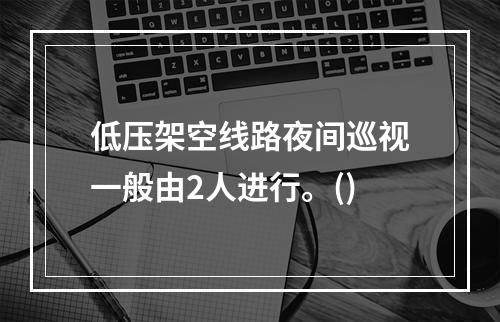 低压架空线路夜间巡视一般由2人进行。()