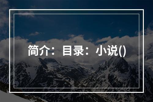 简介：目录：小说()