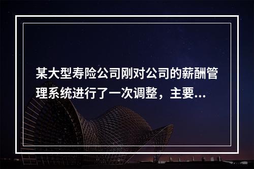 某大型寿险公司刚对公司的薪酬管理系统进行了一次调整，主要涉及