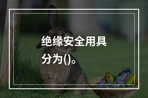 绝缘安全用具分为()。