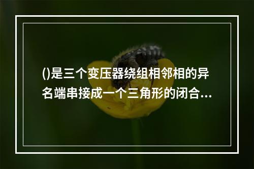 ()是三个变压器绕组相邻相的异名端串接成一个三角形的闭合回路