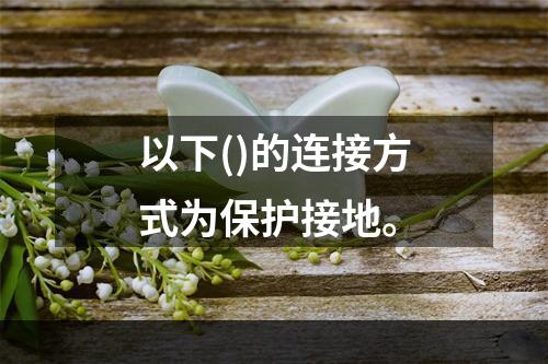 以下()的连接方式为保护接地。