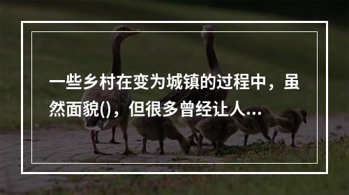 一些乡村在变为城镇的过程中，虽然面貌()，但很多曾经让人留恋