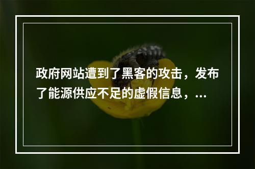 政府网站遭到了黑客的攻击，发布了能源供应不足的虚假信息，引起