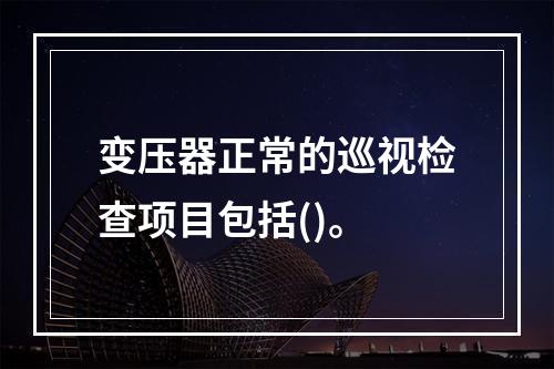 变压器正常的巡视检查项目包括()。