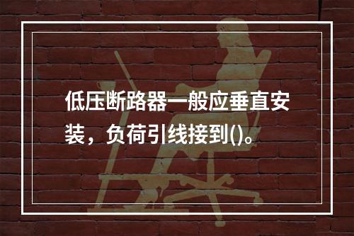 低压断路器一般应垂直安装，负荷引线接到()。