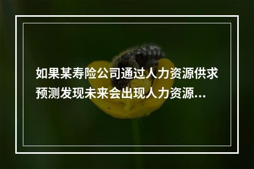 如果某寿险公司通过人力资源供求预测发现未来会出现人力资源需求