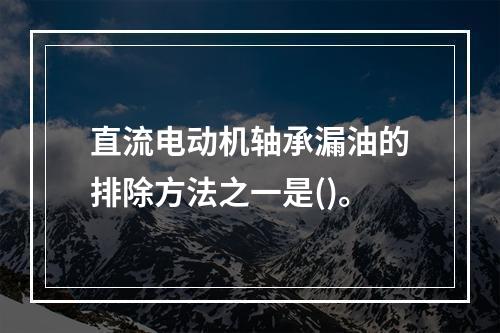 直流电动机轴承漏油的排除方法之一是()。