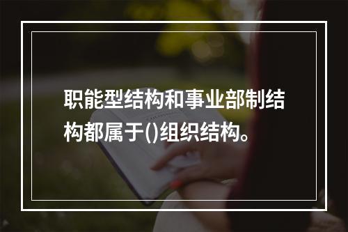 职能型结构和事业部制结构都属于()组织结构。