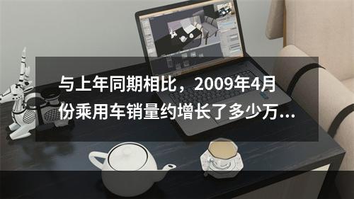 与上年同期相比，2009年4月份乘用车销量约增长了多少万辆？