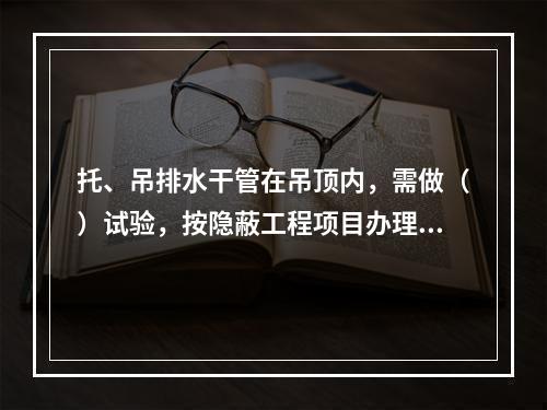 托、吊排水干管在吊顶内，需做（）试验，按隐蔽工程项目办理隐检