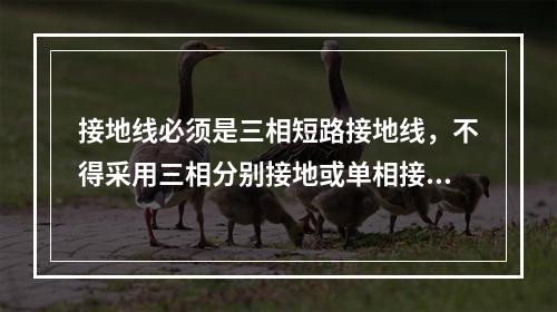 接地线必须是三相短路接地线，不得采用三相分别接地或单相接地。