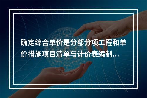 确定综合单价是分部分项工程和单价措施项目清单与计价表编制过程