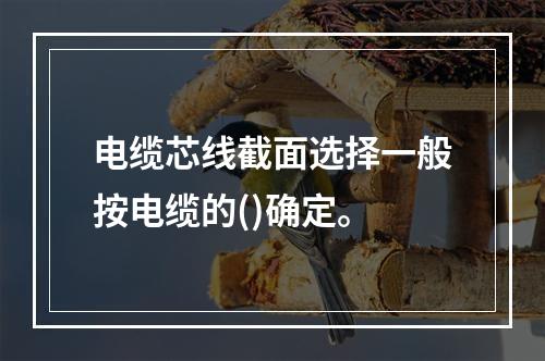 电缆芯线截面选择一般按电缆的()确定。