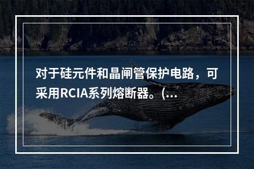 对于硅元件和晶闸管保护电路，可采用RCIA系列熔断器。()