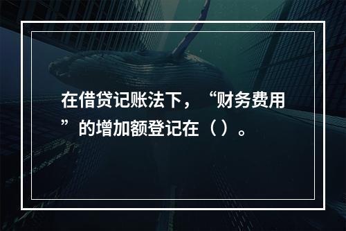 在借贷记账法下，“财务费用”的增加额登记在（ ）。