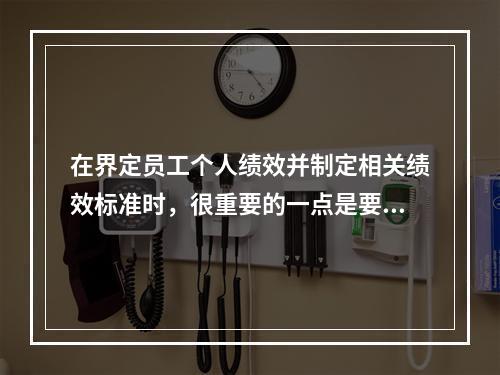 在界定员工个人绩效并制定相关绩效标准时，很重要的一点是要确保