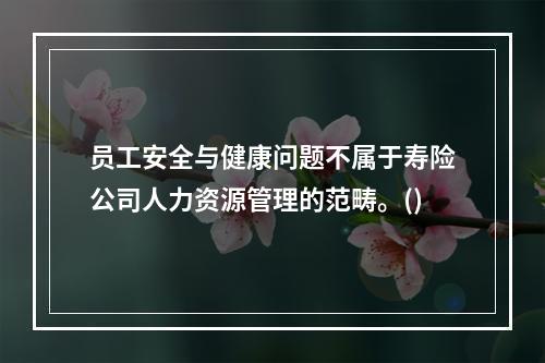 员工安全与健康问题不属于寿险公司人力资源管理的范畴。()