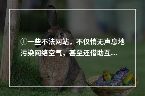 ①一些不法网站，不仅悄无声息地污染网络空气，甚至还借助互联网