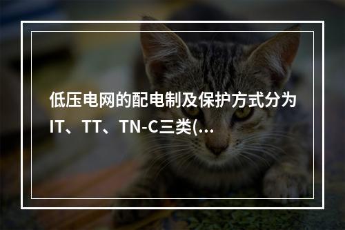 低压电网的配电制及保护方式分为IT、TT、TN-C三类()