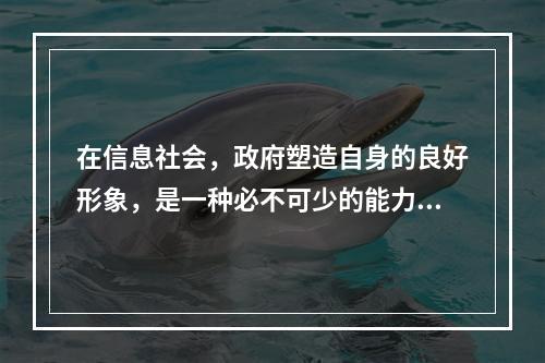 在信息社会，政府塑造自身的良好形象，是一种必不可少的能力。这