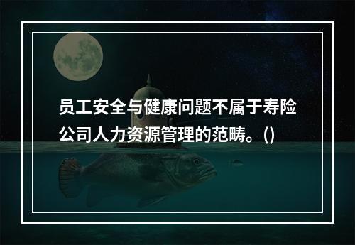 员工安全与健康问题不属于寿险公司人力资源管理的范畴。()