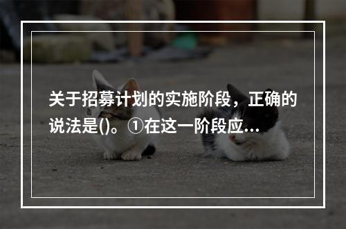 关于招募计划的实施阶段，正确的说法是()。①在这一阶段应当发