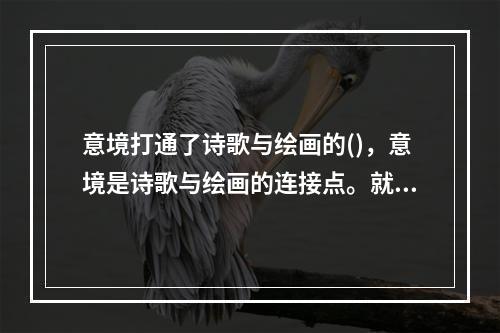 意境打通了诗歌与绘画的()，意境是诗歌与绘画的连接点。就像宋