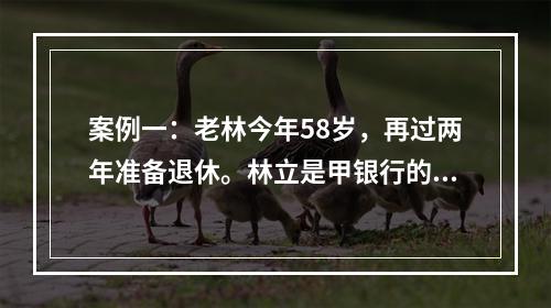 案例一：老林今年58岁，再过两年准备退休。林立是甲银行的保险