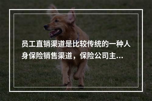 员工直销渠道是比较传统的一种人身保险销售渠道，保险公司主要透