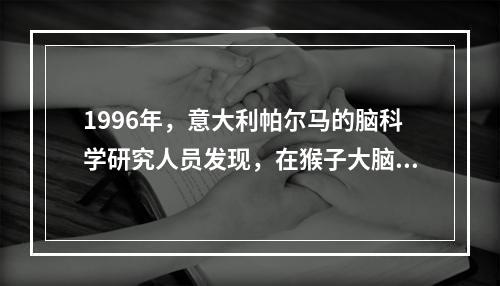 1996年，意大利帕尔马的脑科学研究人员发现，在猴子大脑里存