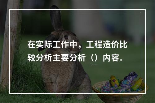 在实际工作中，工程造价比较分析主要分析（）内容。