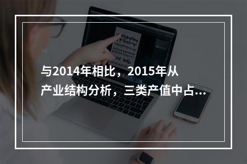 与2014年相比，2015年从产业结构分析，三类产值中占花卉