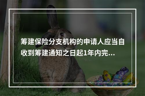 筹建保险分支机构的申请人应当自收到筹建通知之日起1年内完成分