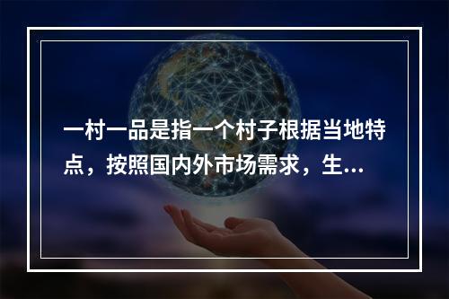 一村一品是指一个村子根据当地特点，按照国内外市场需求，生产具