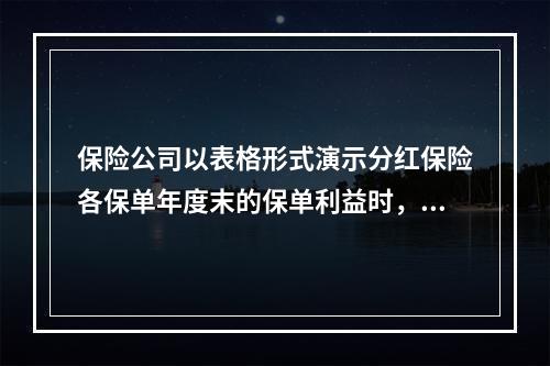 保险公司以表格形式演示分红保险各保单年度末的保单利益时，应披